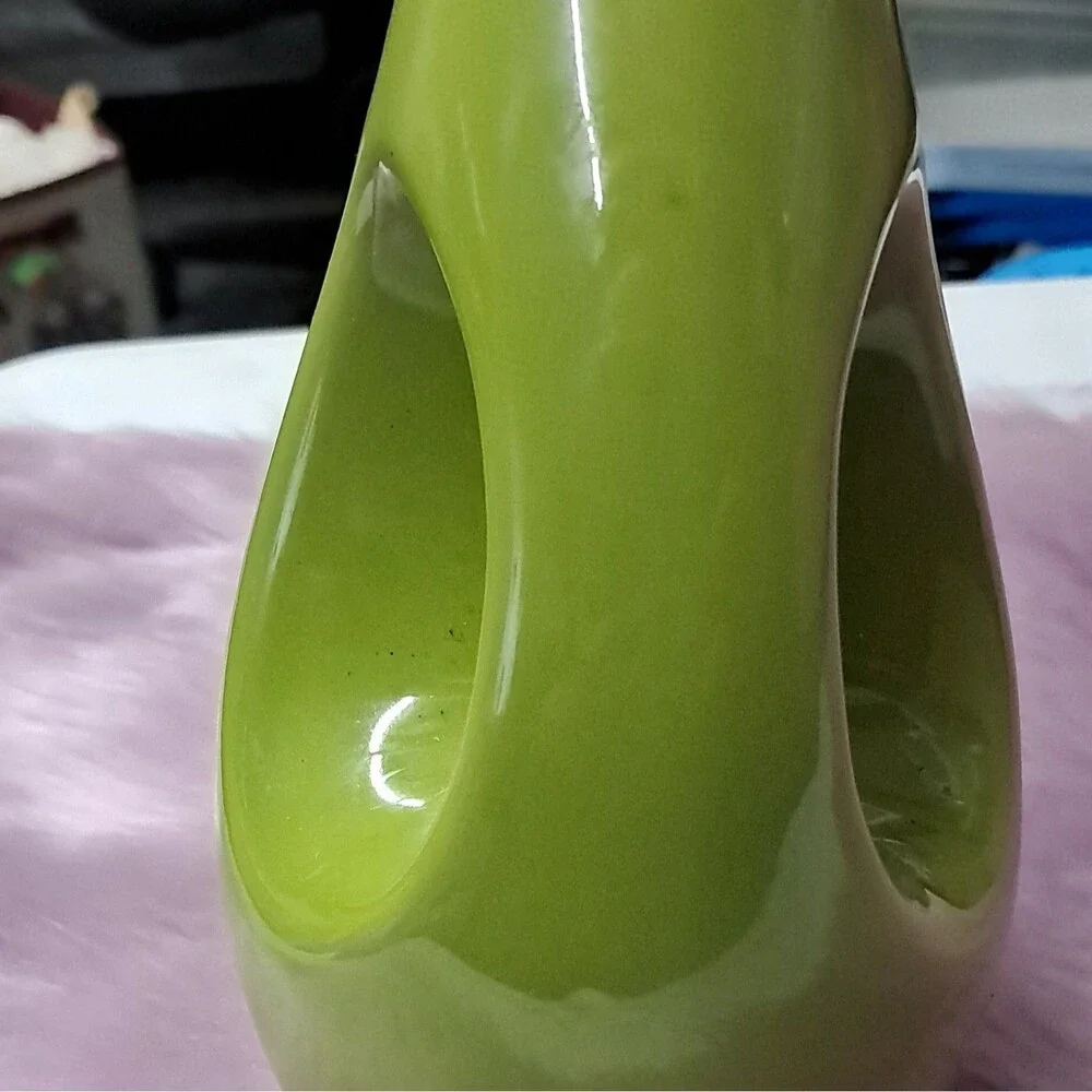 Rachael Ray Green Ceramic Oil/Vinegar Bottle w Spout Dishwasher Safe H016Y